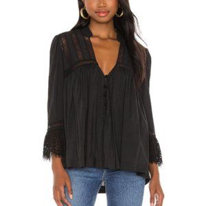 Free People Esme Top in Black NWT